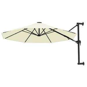 vidaXL Wall-Mounted Garden Parasol with Metal Pole 300 cm Sand