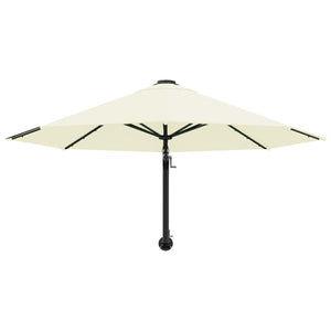 vidaXL Wall-Mounted Garden Parasol with Metal Pole 300 cm Sand