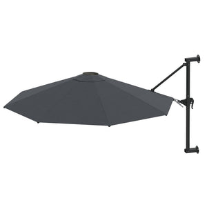 vidaXL Wall-Mounted Parasol with Metal Pole 300 cm Anthracite