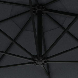 vidaXL Wall-Mounted Parasol with Metal Pole 300 cm Anthracite