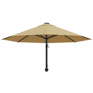 vidaXL Wall-Mounted Parasol with Metal Pole 300 cm Taupe