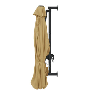 vidaXL Wall-Mounted Parasol with Metal Pole 300 cm Taupe