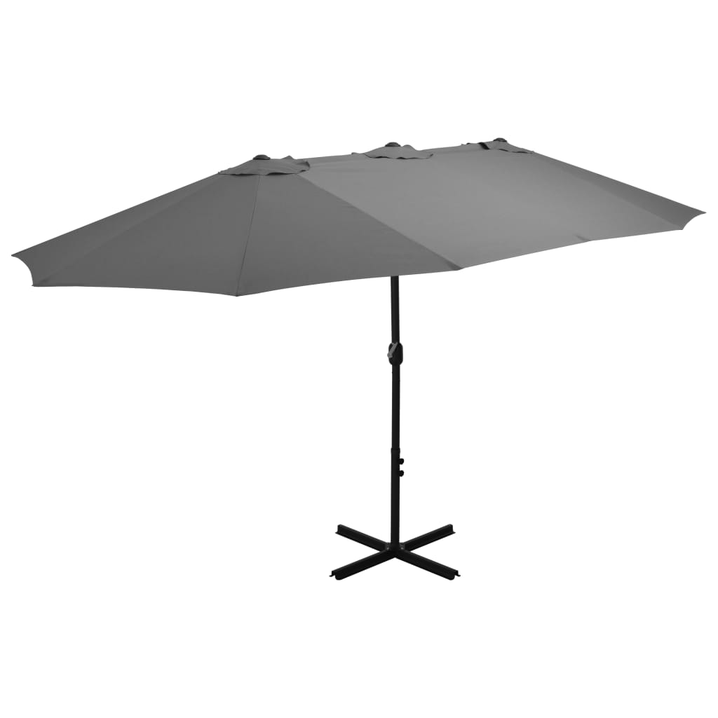 vidaXL Outdoor Parasol with Aluminium Pole 460x270 cm Anthracite