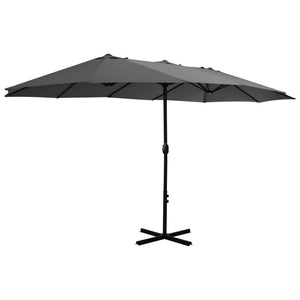 vidaXL Outdoor Parasol with Aluminium Pole 460x270 cm Anthracite