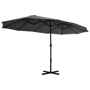 vidaXL Outdoor Parasol with Aluminium Pole 460x270 cm Anthracite