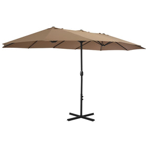 vidaXL Outdoor Parasol with Aluminium Pole 460x270 cm Taupe