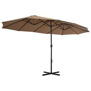 vidaXL Outdoor Parasol with Aluminium Pole 460x270 cm Taupe