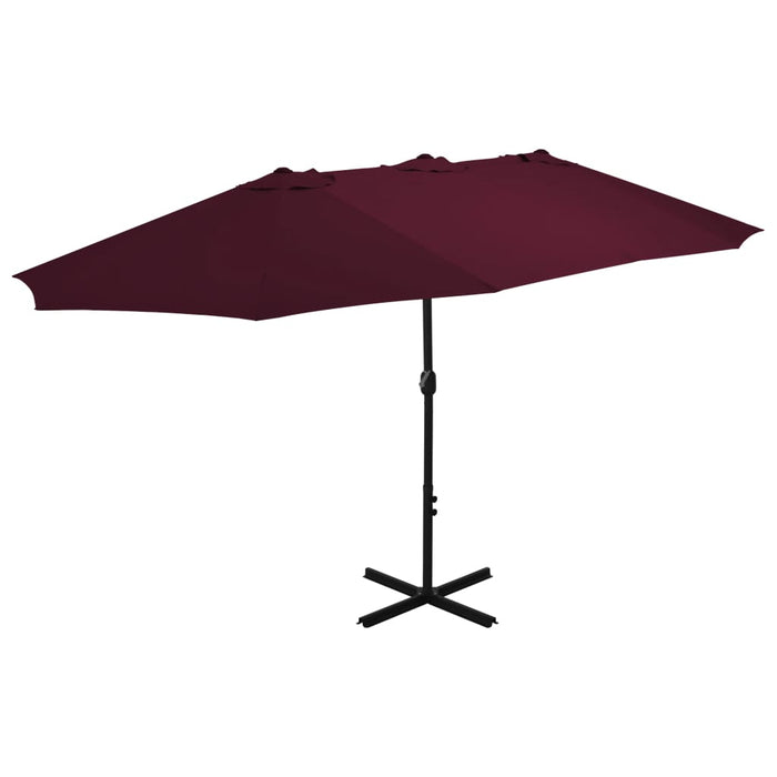 vidaXL Outdoor Parasol with Aluminium Pole 460x270 cm Bordeaux Red