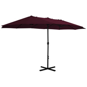 vidaXL Outdoor Parasol with Aluminium Pole 460x270 cm Bordeaux Red