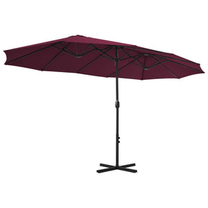 vidaXL Outdoor Parasol with Aluminium Pole 460x270 cm Bordeaux Red