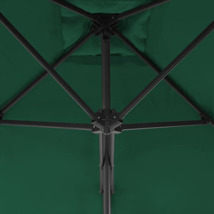 vidaXL Outdoor Parasol with Steel Pole 250x250 cm Green