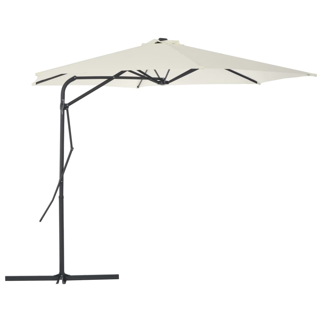 vidaXL Outdoor Parasol with Steel Pole 300 cm Sand