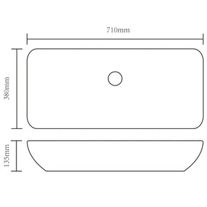 vidaXL Bathroom Basin with Mixer Tap Ceramic Rectangular White