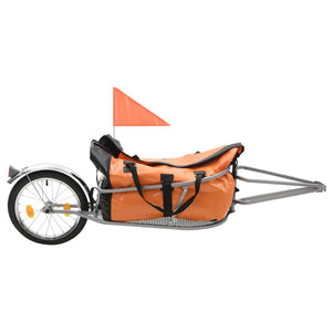 vidaXL Bike Luggage Trailer with Bag Orange and Black