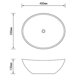 vidaXL Wash Basin 40x33x13.5 cm Ceramic Silver