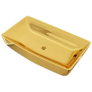 vidaXL Wash Basin 71x38x13.5 cm Ceramic Gold