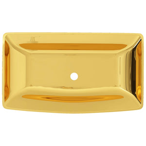 vidaXL Wash Basin 71x38x13.5 cm Ceramic Gold