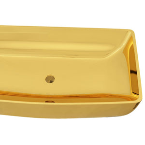 vidaXL Wash Basin 71x38x13.5 cm Ceramic Gold