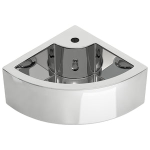 vidaXL Wash Basin with Overflow 45x32x12.5 cm Ceramic Silver