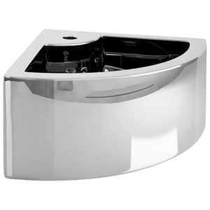 vidaXL Wash Basin with Overflow 45x32x12.5 cm Ceramic Silver