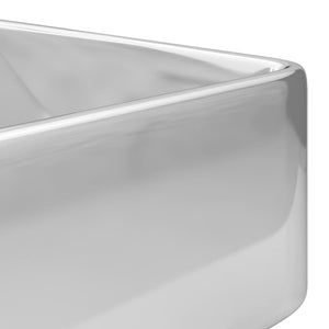 vidaXL Wash Basin with Faucet Hole 48x37x13.5 cm Ceramic Silver