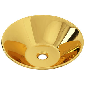 vidaXL Wash Basin 42x14 cm Ceramic Gold