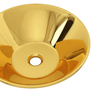 vidaXL Wash Basin 42x14 cm Ceramic Gold