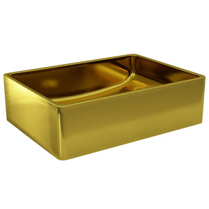 vidaXL Wash Basin 41x30x12 cm Ceramic Gold