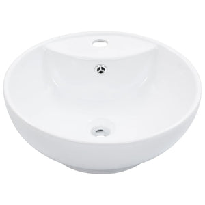 vidaXL Wash Basin with Overflow 46.5x18 cm Ceramic White