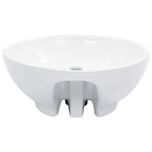 vidaXL Wash Basin with Overflow 46.5x18 cm Ceramic White