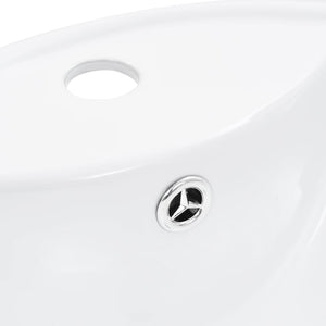 vidaXL Wash Basin with Overflow 46.5x18 cm Ceramic White