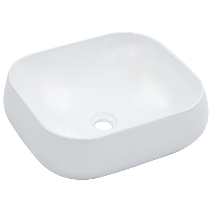 vidaXL Wash Basin 44.5x39.5x14.5 cm Ceramic White