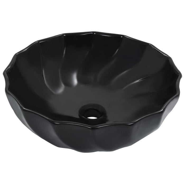 vidaXL Wash Basin 46x17 cm Ceramic Black