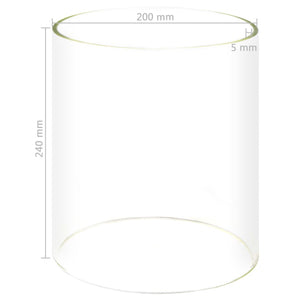 vidaXL Glass Cylinder for Hot Dog Warmer 200x240 mm