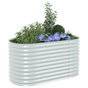 vidaXL Garden Raised Bed 160x80x81 cm Galvanised Steel Silver