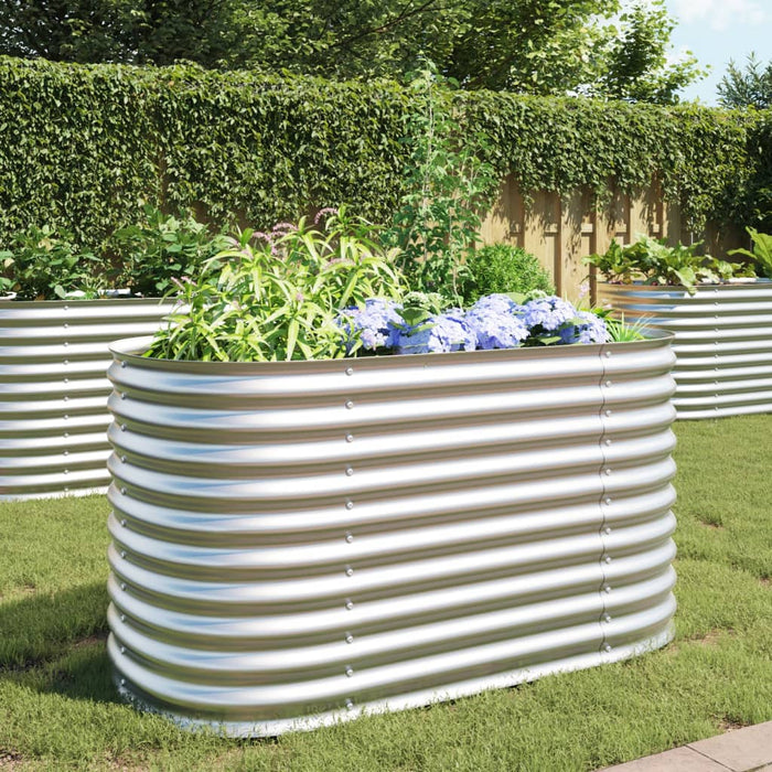 vidaXL Garden Raised Bed 160x80x81 cm Galvanised Steel Silver