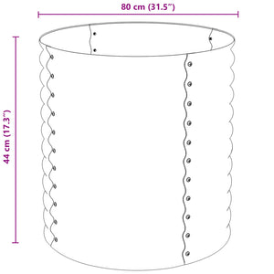 vidaXL Garden Raised Bed 80x80x81 cm Galvanised Steel Silver