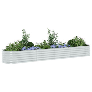 vidaXL Garden Raised Bed 400x80x44 cm Galvanised Steel Silver