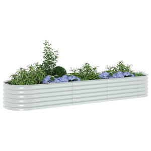 vidaXL Garden Raised Bed 320x80x44 cm Galvanised Steel Silver