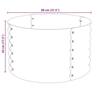 vidaXL Garden Raised Bed 80x80x44 cm Galvanised Steel Silver