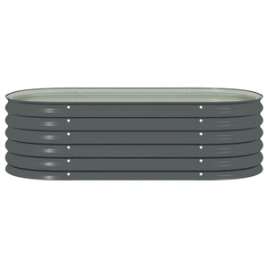 vidaXL Garden Raised Bed 160x80x44 cm Galvanised Steel Grey