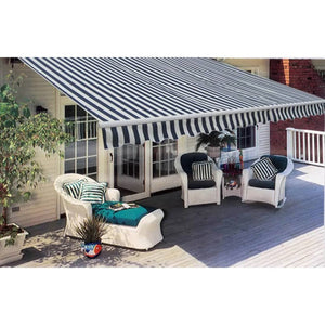 vidaXL Folding Awning Manual Operated 300 cm Blue/White