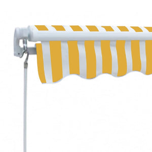 vidaXL Folding Awning Manual Operated 300 cm Yellow/White