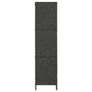vidaXL 3-Panel Room Divider Black 116x160 cm Water Hyacinth
