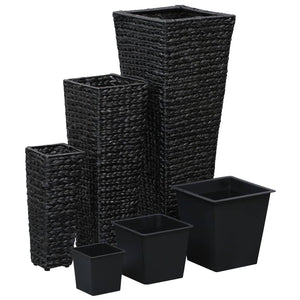 vidaXL Raised Beds 3 pcs Water Hyacinth Black