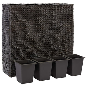 vidaXL Raised Bed with 4 Pots Water Hyacinth Black