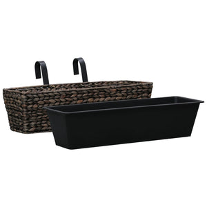 vidaXL Planters 2 pcs Water Hyacinth Brown