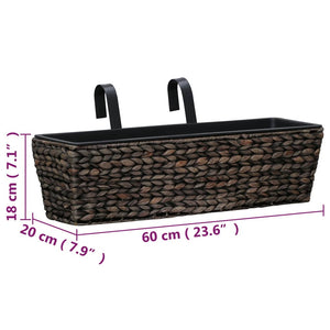 vidaXL Planters 2 pcs Water Hyacinth Brown