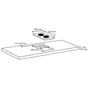 vidaXL Ceramic Hob with 2 Burners Touch Control 3000 W