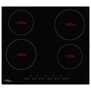 vidaXL Ceramic Hob with 4 Burners Touch Control 6000 W